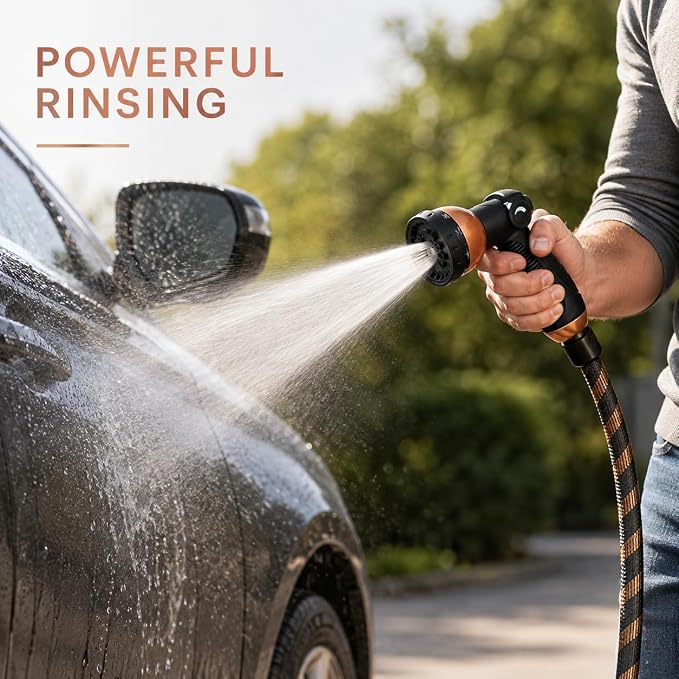 Heavy Duty Water Hose Sprayer Nozzle for Garden Hose | High Pressure Spray Nozzle Hose Attachment, Hand Sprayer Water Nozzle for Lawn & Garden Sprayers, Car Washing