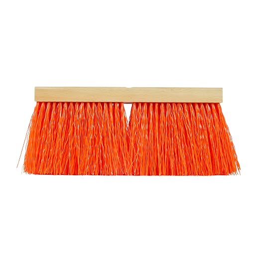 Restaurantware-BROOM HEAD ONLY: Clean Tek Professional 16-Inch Push Broom Head, 1 Heavy-Duty Push Cleaning Tool - Handle Sold Separately, Heavy Unflagged Bristles, Black Plastic, Outdoor