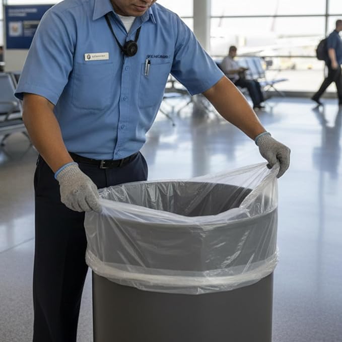 TYPLASTICS 55 Gallon Clear Trash Can Liners - 36" x 60" | High Density Garbage Bags - Case of 200 - Multipurpose for Office, Outdoor, Recycling, Industrial and Commercial