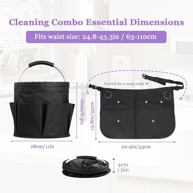 Cleaning Apron, Cleaning Caddy & Household Cleaning Storage Organizer Set