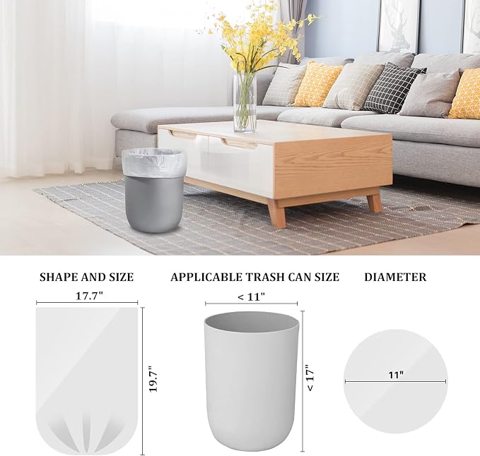 CHARMOUNT 4 Gallon Trash Bag - Garbage Bags 105 Counts | Unscented Thick Trash Can Liners for Bathroom, Kitchen, Bedroom