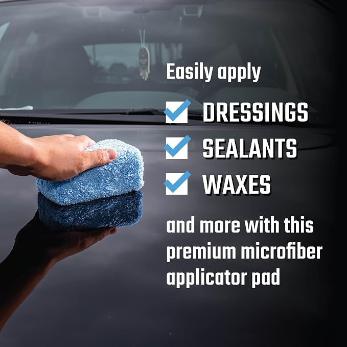 Chemical Guys, Premium Microfiber Applicator Pads, Soft Foam Core, 8 Pack | Ultra-soft foam-core pads apply sealants, dressings and interior products evenly, reusable and machine washable