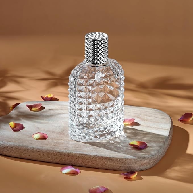 100ml/3.4Oz Glass Spray Perfume Bottle Empty Cologne Atomizer | Refillable Perfume Spray Bottle Container with 3 Kinds of Dispenser