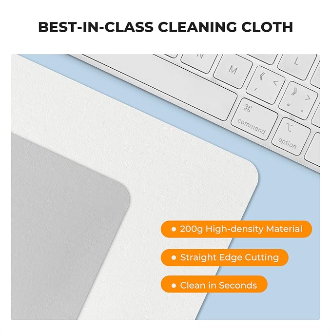K&F CONCEPT Microfiber Lens Cleaning ClothX12,Glasses Cleaning,High Density | Individually Packaged,Percision Cleaning,Washable And Reusable,for Eyeglasses,Camera Lens,Screen Cleaning,White & Grey,MC01