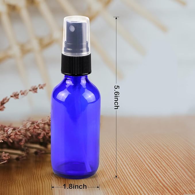 Spray Bottle, 4 oz Fine Mist Glass Spray Bottles, Little Refillable Liquid Containers for Watering Flowers Cleaning(16 Pack, Blue)