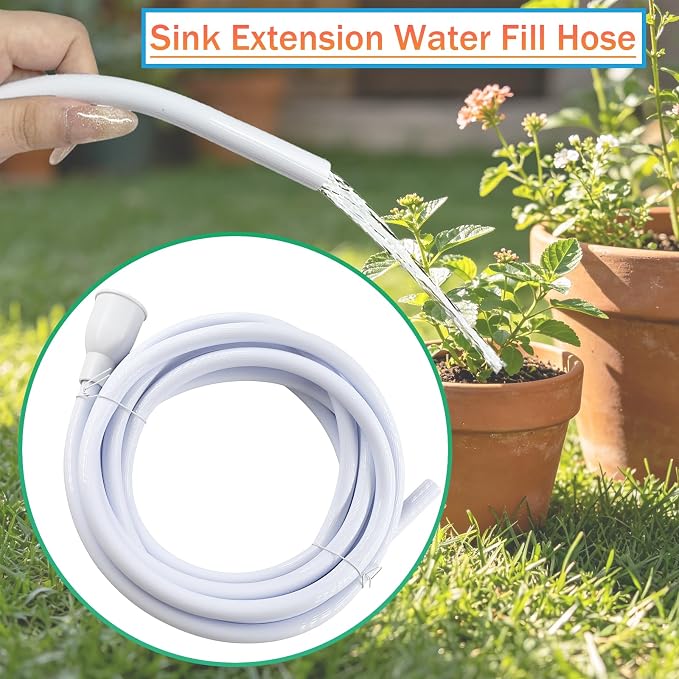 5M/16.4FT Sink Extension Hose,Sink Hose Attachment,Portable Water Fill Accessories for Gardening, Watering, and Household Cleaning with Adjustable Clamp