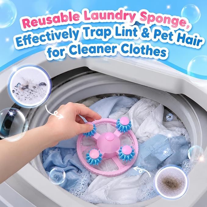 3Pack Washing Machine Hair Filter Mesh Bags,Washing Machine Conical Lint Collectors,Floating Filter,Reusable Washing Machine Hair Collectors for Cat and Dog Hair (3)