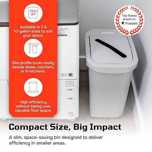 City Box 20 Gallon Double Bin Trash and Recycling Bins Combo | | 10 Gallon Capacity Each, Cans and Bottles Recycling Bin and Trash Can, For Offices, Schools, Homes, Commercial Trash Cans