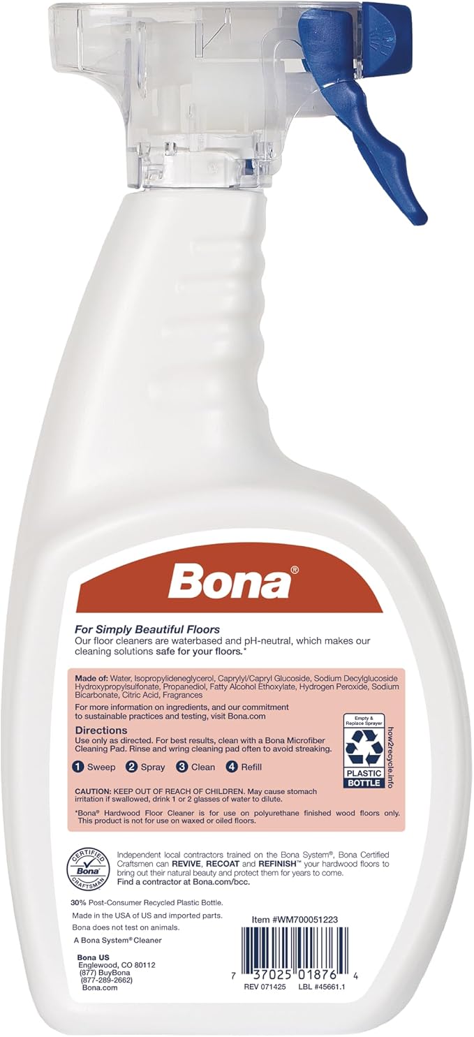 Bona Hardwood Floor Cleaner Spray - 32 fl oz - Cedar Wood Scent