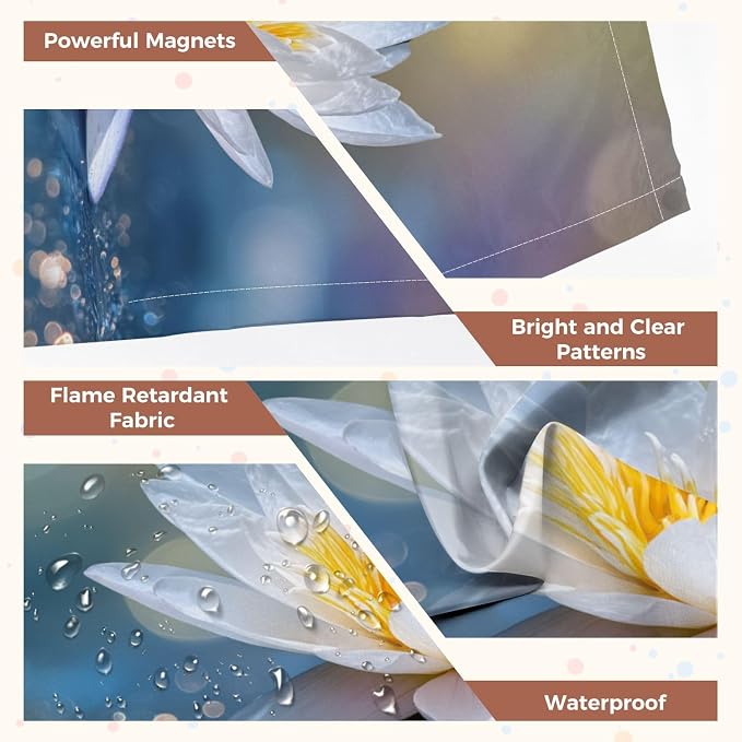 4 Pack Fluorescent Light Covers for Ceiling Lights Lotus Water Worm Glitter Sparkle Light Decorative Magnetic Light Cover Light Filters for Classroom Office Home