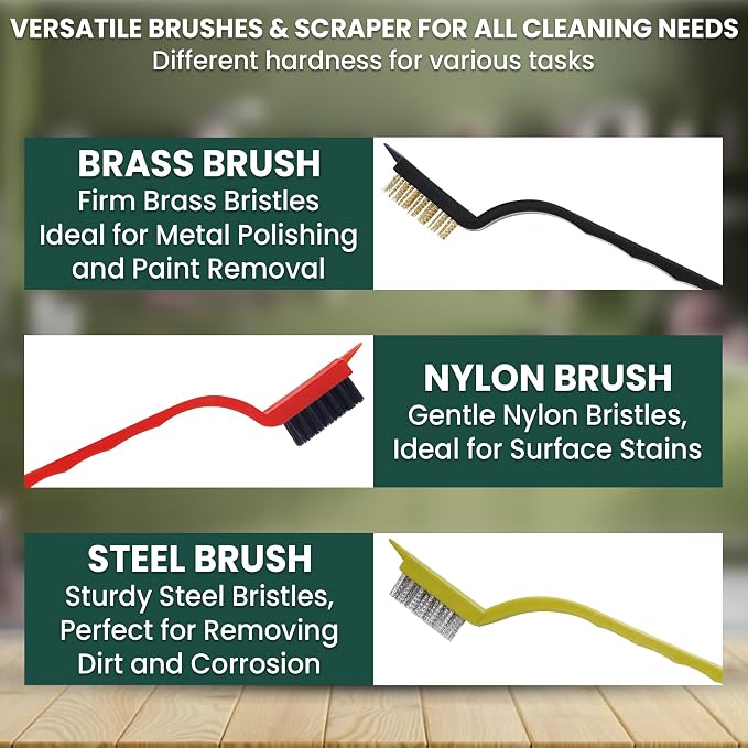 8 Pcs Crevice Cleaning Brush Set – Hard Bristle Cleaning Tools for Grout, Gaps & Narrow Spaces – Multi-Purpose Grout Brush, for Cleaning Bathroom, Shower, Window Tracks, Kitchen | Multi-Purpose Grout Brush for Bathroom, Shower, Window Tracks & Kitchen ...