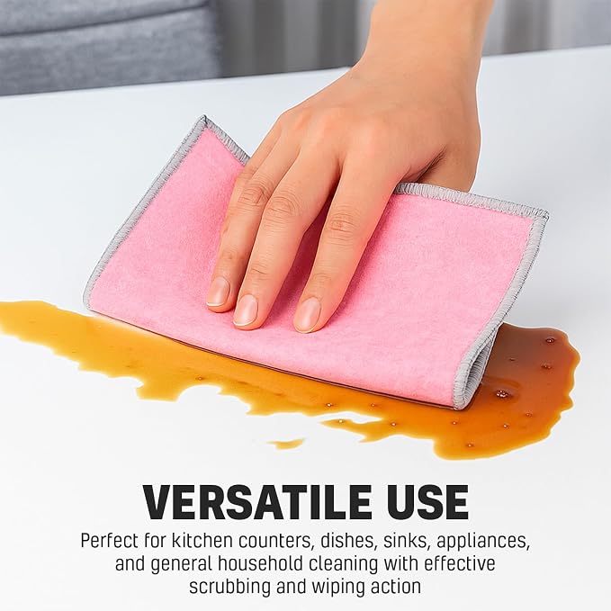 NEW 2026 | Non Scratch Wire Dishcloth | Metal Cleaning Rag for Kitchen Cookware | Silver Mesh Dishcloth | Double Sided | Metal & Coconut Fiber Scrubbers | 10 pcs Colorful Cloth