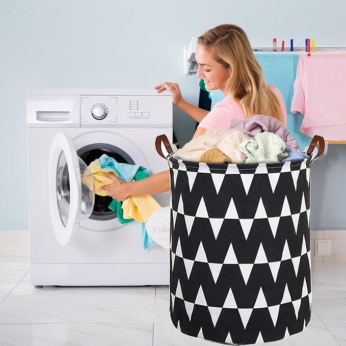 Collapsible Laundry Basket in Bedroom Waterproof Laundry Hamper in Bathroom Large Laundry Bag in College Dormitory Cloakroom Livingroom Nursery Toy Bin (Laundry Hamper-Livingroom-009)