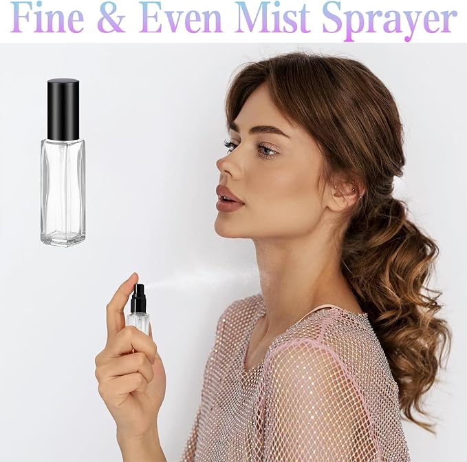 YOCASII 4PCS Travel Perfume Bottle Refillable, Mini Atomizer Sprayers | Mini Refillable Atomizer Sprayers for Perfume, Cologne, Purse, Handbag, Flights, Plane Essentials, and Daily Use