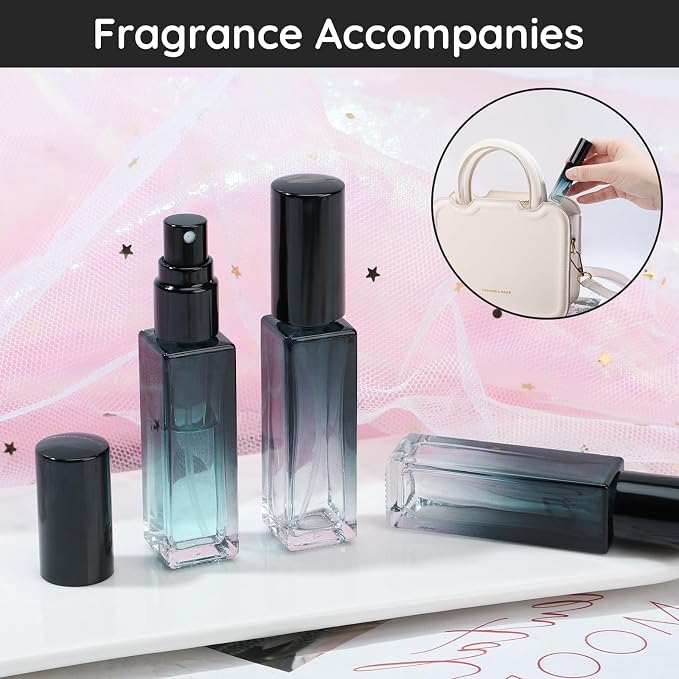Segbeauty Travel Perfume Bottle Refillable, 5pcs 10ML Mini Glass Perfume Containers with Funnel and Pipette, Empty Portable Leak-proof Fragrance Bottles Spray Atomizer Pump Bottle Kit for Toiletries