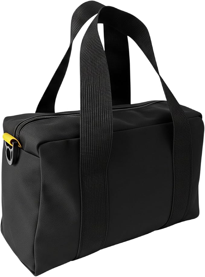 20 Inch Canvas Tool Bag, Small Tool Bag for Men, Large Capacity Wide Mouth Tool Organizer Tote Bag for Storage Hand Tools Wrenches (Black, 20 Inch)