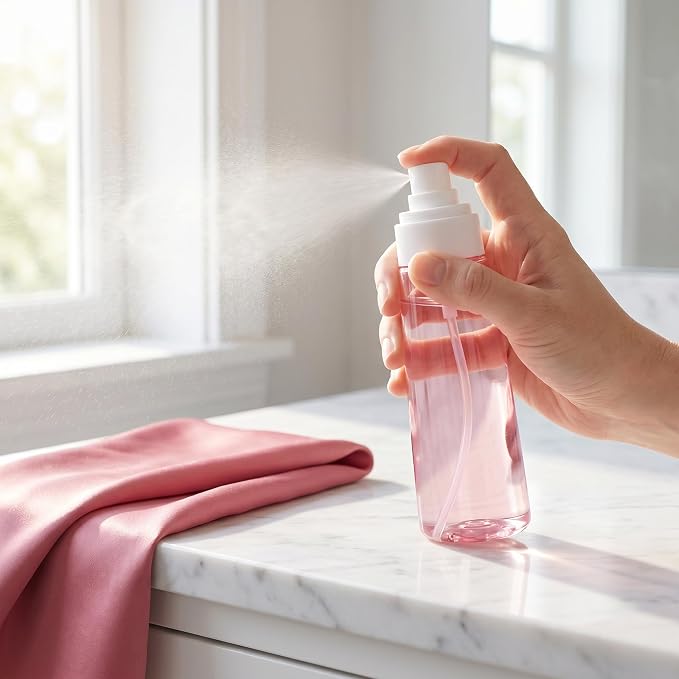 Spray Bottle Travel Size,100ml/3oz Fine Mist Hairspray Bottle for Essential Oils, Empty Airless Makeup Face Spray Bottle Clear Refillable Travel Containers for Cosmetic Skincare Perfume (3pcs)