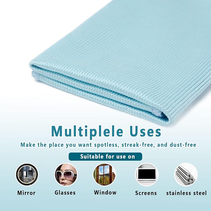 6 Pcs Glass Cleaning Cloth for Window Eyeglass Mirrors Stainless Steel