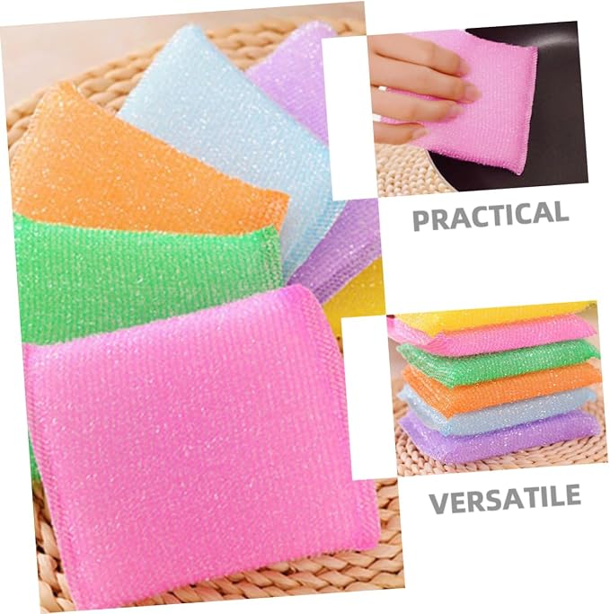 20pcs Non Scratch Kitchen Dish Scrubbers with Ultra Fine Sponges Scratch Scrub Pads for Pots Pans and Hard Surfaces Odorless for Household Cleaning Random Color