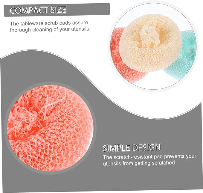 Veemoon 10pcs Non-Scratch Kitchen Dish Scrubbers Scouring Pads for Pots Pans Utensils Scratch-Resistant Plant Cleaning for Daily Dishwashing