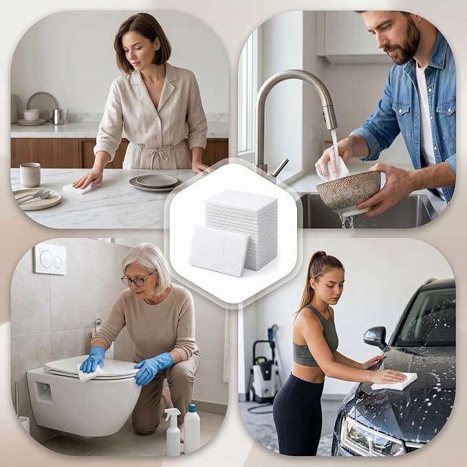 20 PCS Non Woven Scrubbing Pad,4x6 Inch Non Scratch Scouring Pad Light Duty | Scuff Pads Abrasive Surface Scrubber, Multipurpose Scouring Sponge for Polishing Cleaning Home Workshop