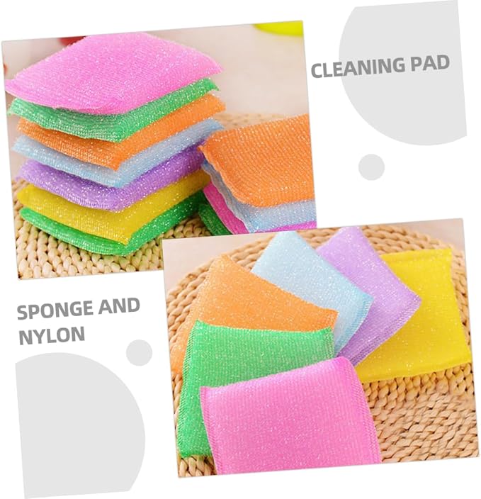 20pcs Non Scratch Kitchen Dish Scrubbers with Ultra Fine Sponges Scratch Scrub Pads for Pots Pans and Hard Surfaces Odorless for Household Cleaning Random Color