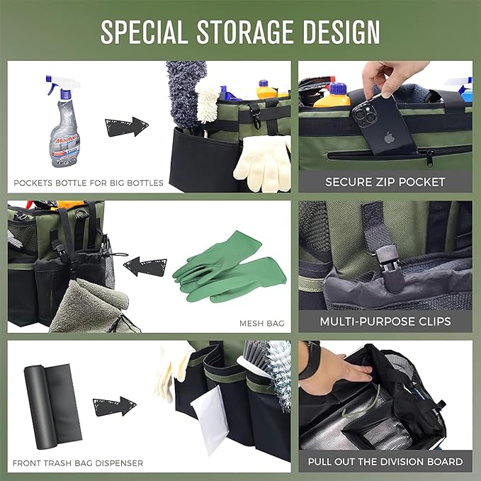 Cleaning tools, handbags, deep cleaning, housekeeping services, cleaning bags, butler's car storage bags (Royal blue)