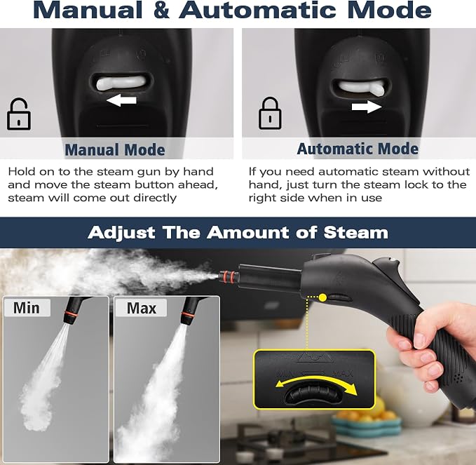 LoveBeat 300°F Steam Cleaner for Grout and Tile, 4.5 Bar Steamer for Home | Ease of Use | 21 Accessories | Natural For Floor, Car, Wall, Furniture, & Kitchen Bathroom | Dual Safety Lock | Large Tank