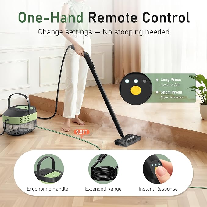 14 IN 1 Steam Cleaner Mop, Handheld Steamer Cleaning for Home,1.6L Tank | 2500W High pressure steam cleaner for car tile grout floor all surface cleaning,15S Fast heat-up,27PCS Accessories