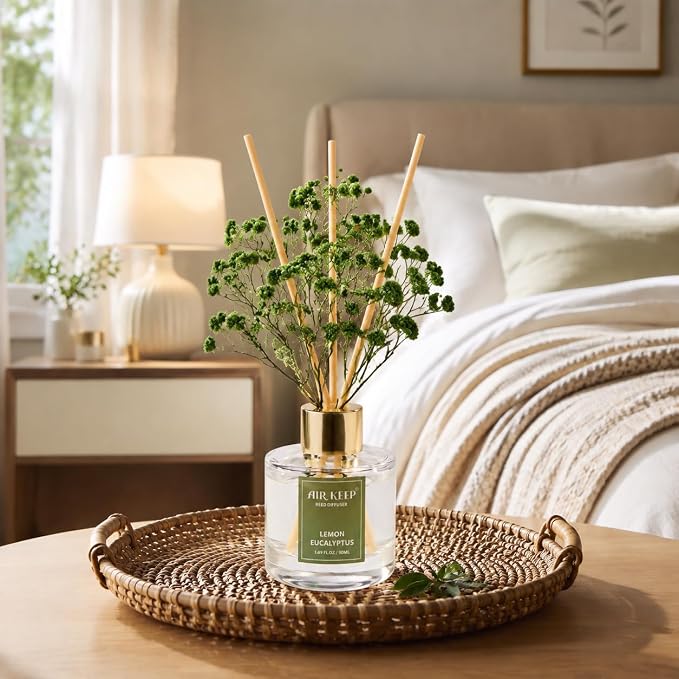 Reed Diffuser Set of 3, Coconut Pineapple Lemon Eucalyptus Cranberry Apple Oil Reed Diffusers for Bedroom Living Room Office Aromatherapy Oil Reed Diffuser for Gift 50ml x 3