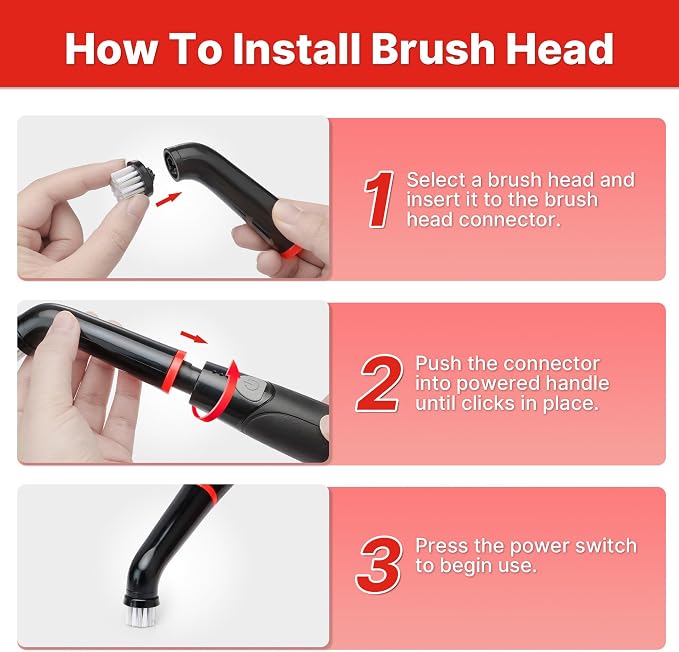Shop-Vac Electric Spin Scrubber with 2000RPM Motor, Cordless, 90Min Runtime | 5 Replaceable Heads, IPX6 Waterproof, Cordless Electric Scrubber for Cleaning Grout, Tile, Bathroom, Kitchen