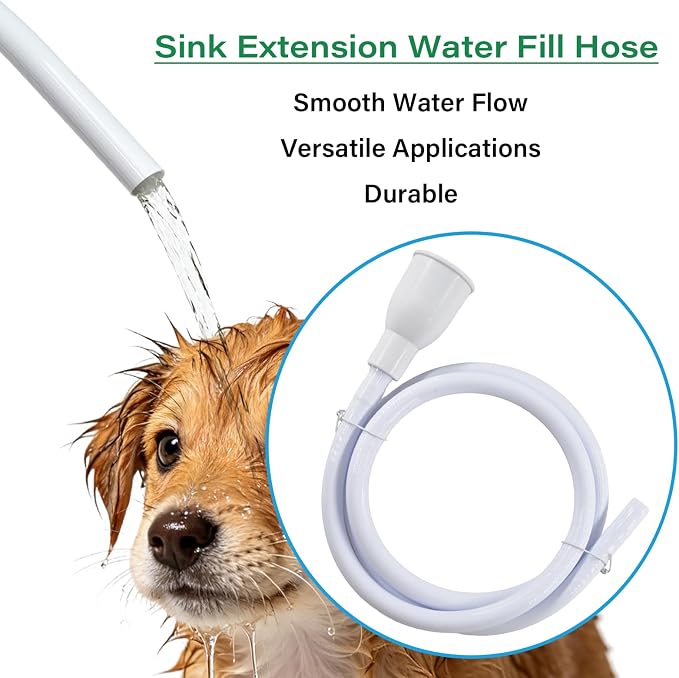 3.28FT/1M Sink Extension Hose,Sink Hose Adapter,Portable Water Transfer Accessories for Gardening, Watering, and Outdoor Cleaning with Adjustable Clamp