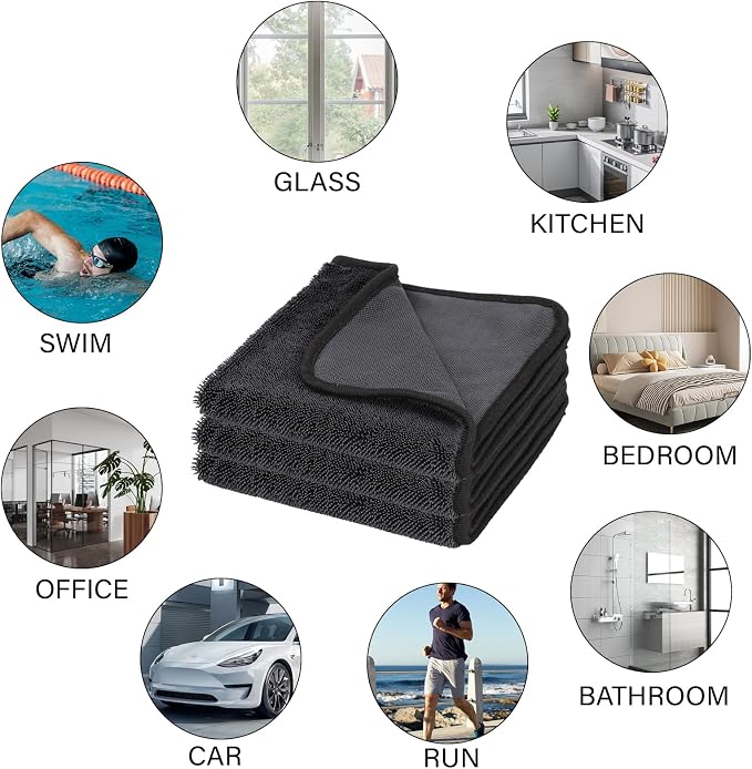 Shiny Shower Cleaning Cloth, Super Absorbent Bath Towels, Shower Doors Drying Towels, Streak Free Glass Window Car Mirror Microfiber Cleaning Cloths (1, 16"X24")
