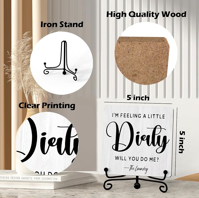 Laundry Room Sign, Washing Room Desk Decor, Feeling A Little Dirty Sign, Farmhouse Shelf Decor, 08