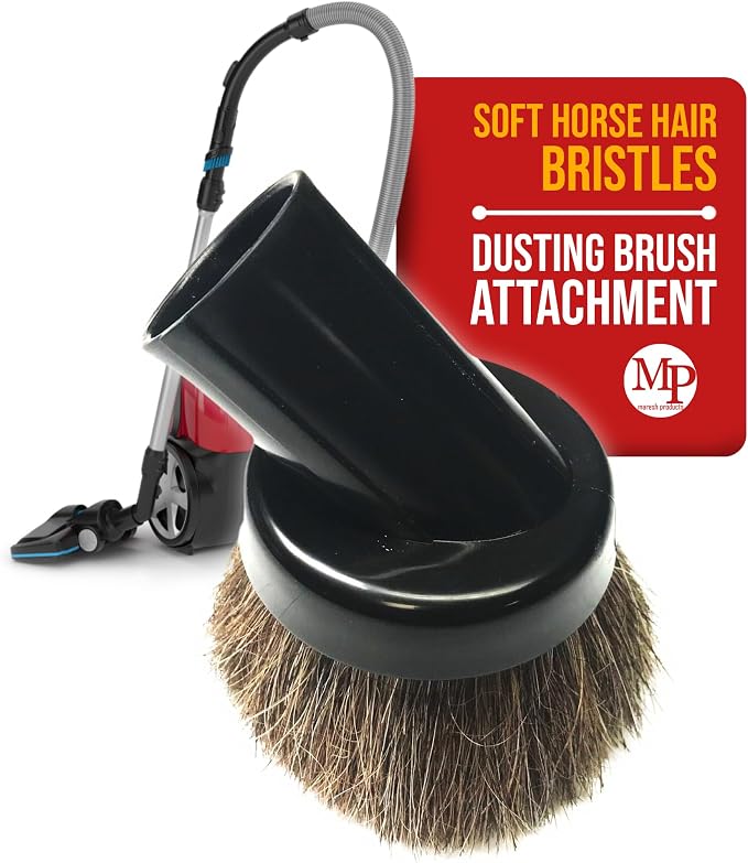 MP Maresh Products Dust Brush Attachment - Soft Bristle Cleaning Brush | Compatible with 1 1/4" Shop Vac, Eureka, Hoover, Central Vacuum System, Ceiling Fan Cleaner Duster, Household Vacuum Cleaners