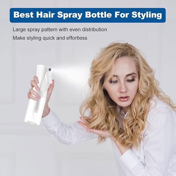 URBEST Continuous Mist Spray Bottle - 2 Pack 6.8OZ Empty Ultra Fine Water Mist Sprayer for Hairstyling, Salons, Cleaning, Plants, Misting & Skin Care