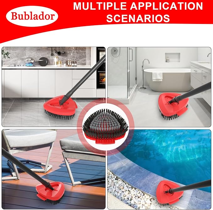 Scrubber Brush Mop Replacement Head for O Cedar EasyWring 1 Tank | Dual-Bristle Power Brush,Spin Mop Cleaning Attachment for Bathroom, Kitchen,Pool,and Various Hard Floors,easy to replace