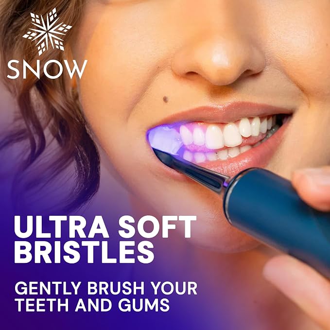 Snow Replacement Head for LED Electric Toothbrush - Soft Bristles & Sonic | Blue LED light, whitening teeth, easy replacement head, fits rechargeable toothbrush