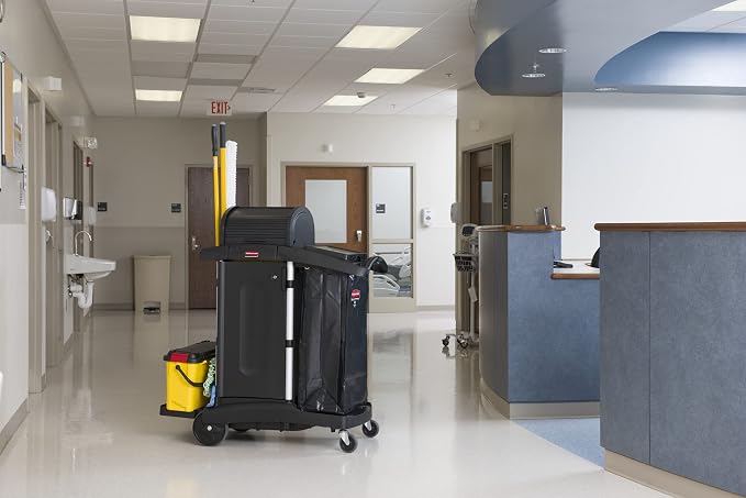 Rubbermaid Commercial Products Cleaning Cart Bag 34-Gallon Yellow Collecting Refuse or Laundry Items Janitorial and Housekeeping Carts Zippered Front