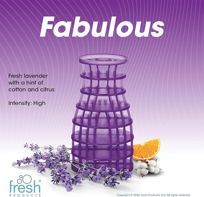 Fresh Products Eco Air Freshener Refill Solid Dry, Fabulous, 6 Pack | Natural Oils, No Acetone Or Propellants, Made In USA, Lasts 30 Days, Ideal For Home, Business Or Commercial Spaces