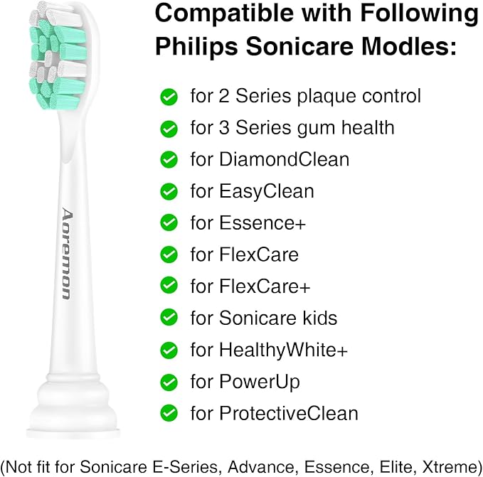 Aoremon Replacement Heads for Philips Sonicare 4100 C2 C1,4 Count | Brush Heads Compatible with All Phillips Sonicare Click-on Eltectric Toothbrush Model