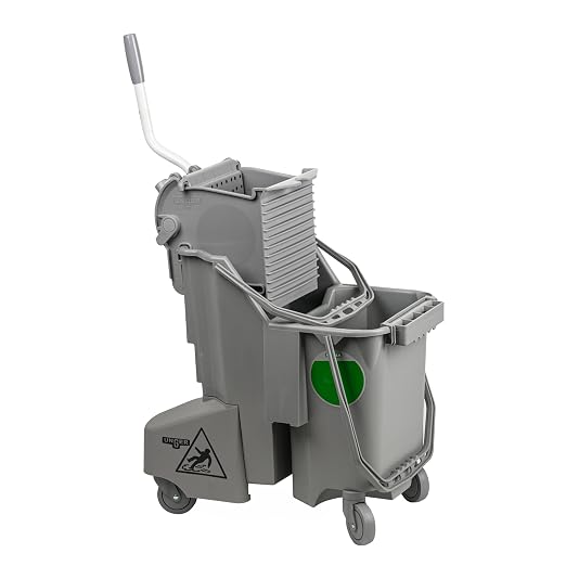 Unger Commercial Desk and Table Cleaning Kit - Dual-Compartment Bucket with Flat Mop System for Offices Schools & Facilities, Efficient Surface Cleaning System - CK047