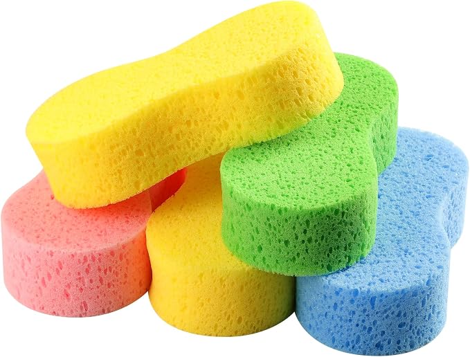 Temede Large Car Wash Sponges, Extra Thick Foam Sponges, 5-Pack | 9.1" x 4.3" x 2.4", Extra Thick, Multi-Purpose Cleaning, Kitchen, Bathroom, Household