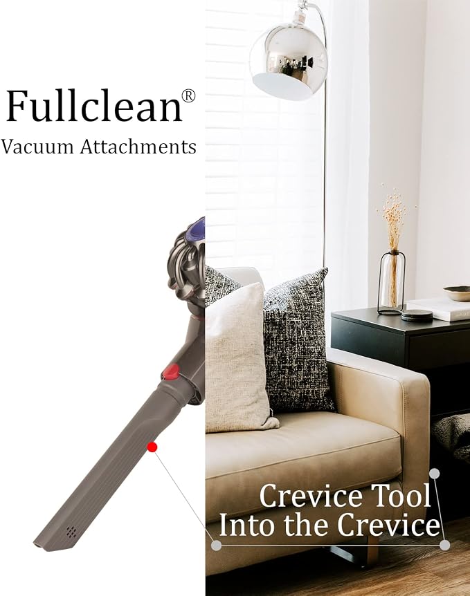 Fulllclean Crevice Tool Attachment Compatible with Dyson Cordless Vacuum | Compatible with Gen5 V15 V15s V12 V11 V10 V9 V8 V7 Vacuum Cleaner Accessories Replacement Parts Brush Nozzle