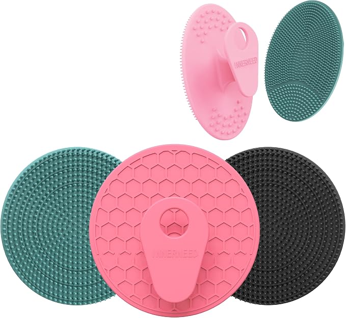 INNERNEED Silicone Body Scrubber Gentle Exfoliating Brush, Black+Green+Pink | INNERNEED Silicone Body Scrubber Gentle Exfoliating Brush, Black+Green+Pink