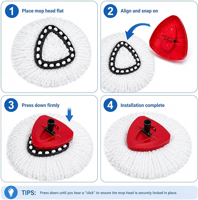 10 Pack Spin Mop Replacement Heads,100% Microfiber Mop Head,Deep Cleaning | Mop Heads Replacements Compatible with Cedar,360°Mop Replace Head for Floor Cleaning,Machine Washable & No Shedding