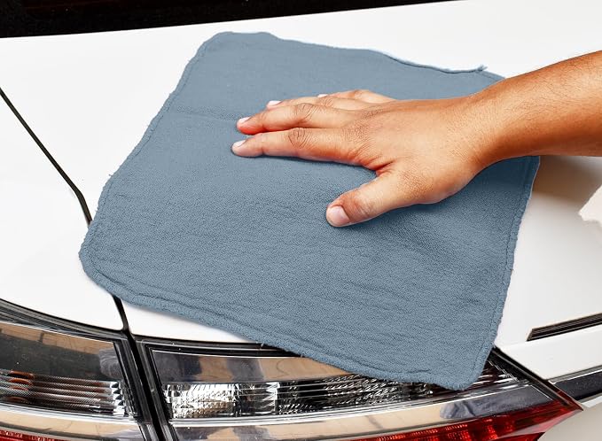 DAN RIVER Shop Towels 12x14 inc 50 Pack Medium Blue Terry Cloth Rags | Washcloths for Cleaning Cars & Household Surfaces Well Absorbent, Reusable Cleaning Rags Washable 60% Cotton 40% Polyester