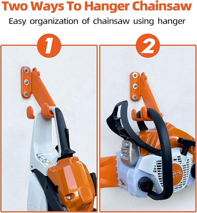 Chainsaw Hanger, 1 Pack Chainsaw Holder Wall Mount, Chain Saw Storage Rack | Heavy Duty Chainsaw Holder, Chainsaw Hook,Stihl Tool Hangers & Wall Hanger, Fit Chainsaws and Wrench for Garage Organization.