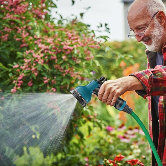 Besiter Garden Hose Nozzle Sprayer: 2 Pack 10 Watering Patterns Spray Nozzles Heavy Duty Hose Head Hose Attachment Bule