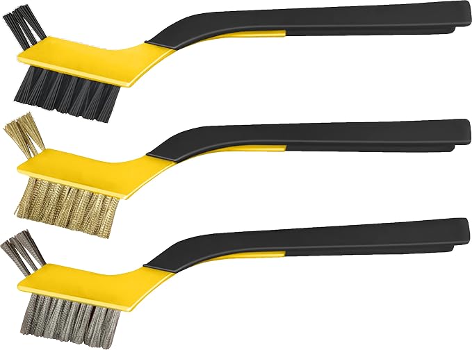 ALLWAY AMB 3-Piece Soft-Grip Mini Stripper Brush Set | Remove Rust, Paint Corrosion, and More